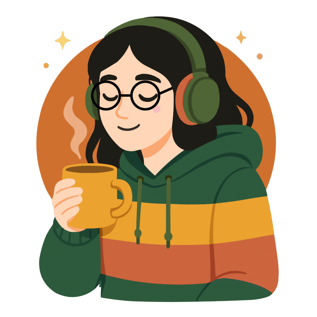 CozyMode founder drinking tea.
